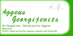 aggeus georgijevits business card